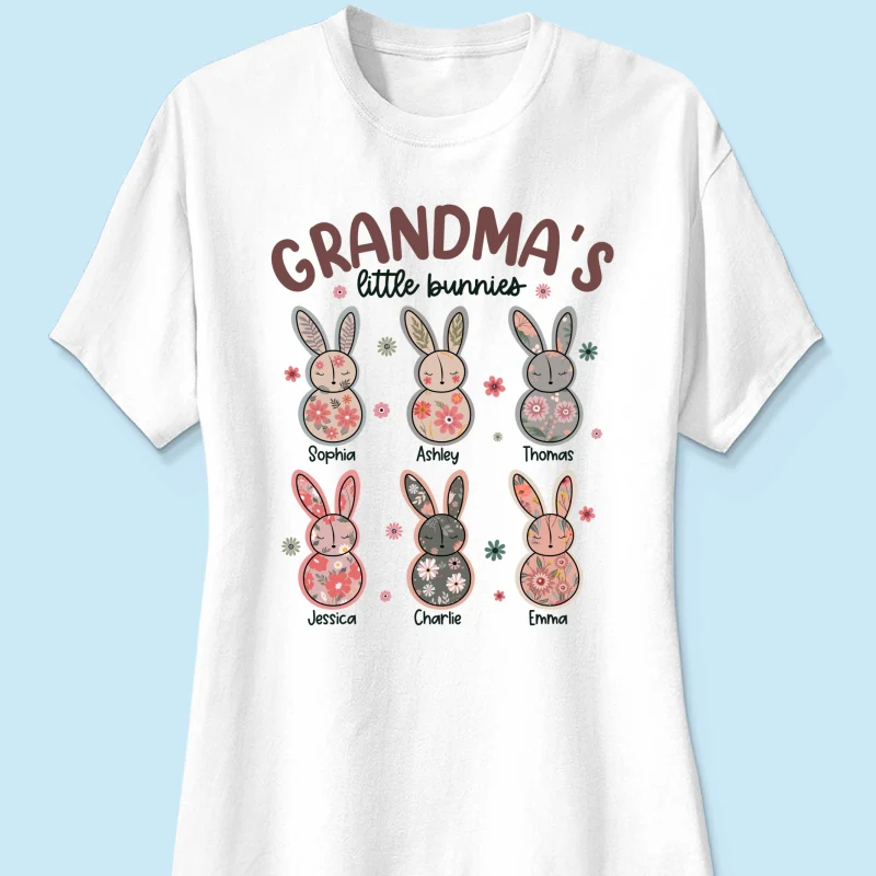 Grandma's Little Bunnies Floral Easter Personalized Shirt - Image 11
