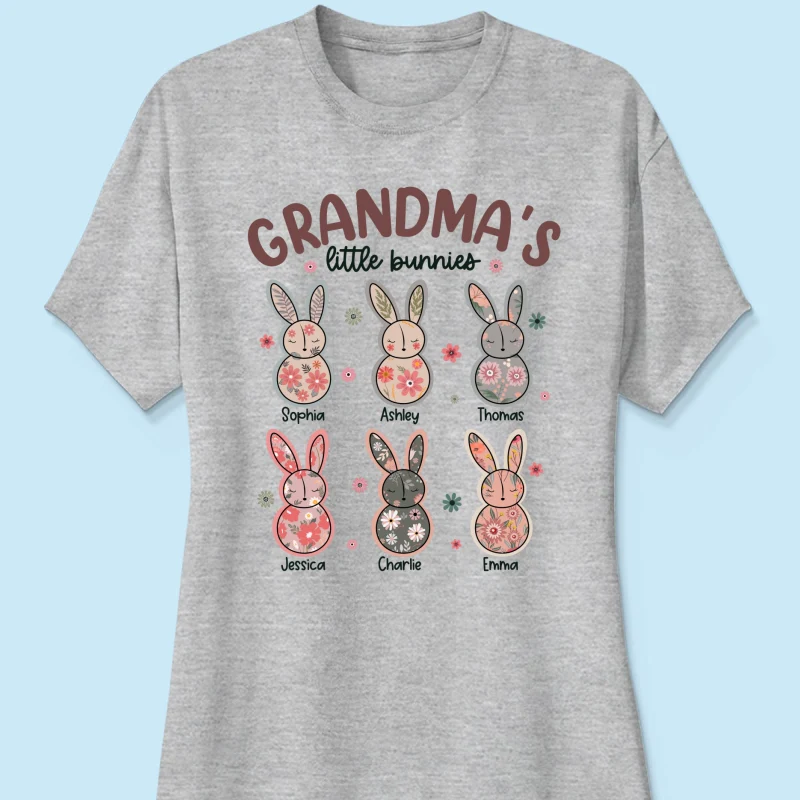 Grandma's Little Bunnies Floral Easter Personalized Shirt - Image 12