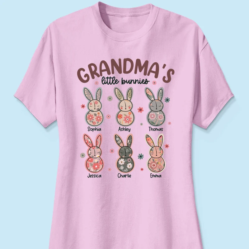 Grandma's Little Bunnies Floral Easter Personalized Shirt - Image 13