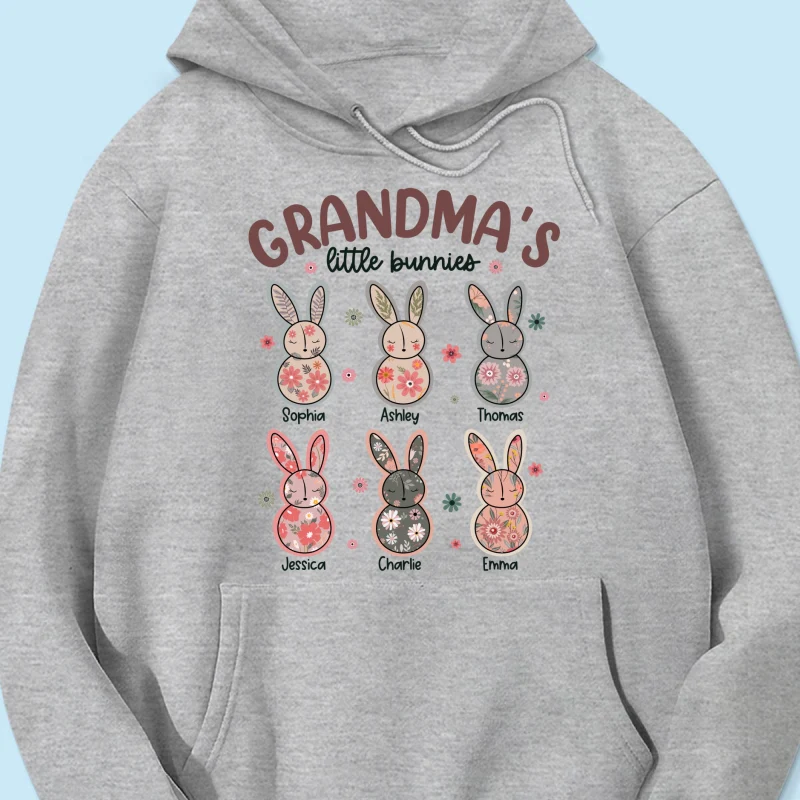 Grandma's Little Bunnies Floral Easter Personalized Shirt - Image 15
