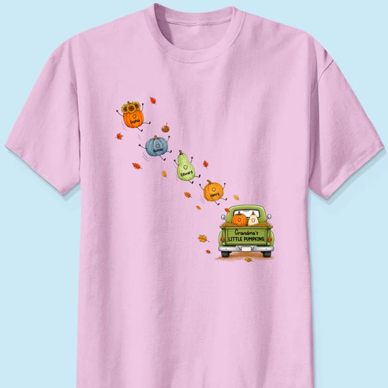 Grandma's Little Cute Pumpkins - Personalized Shirt - Fall Season Cozy Shirt - Image 10
