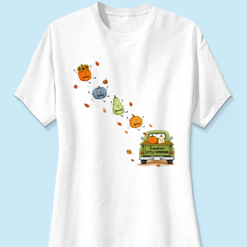 Grandma's Little Cute Pumpkins - Personalized Shirt - Fall Season Cozy Shirt - Image 12
