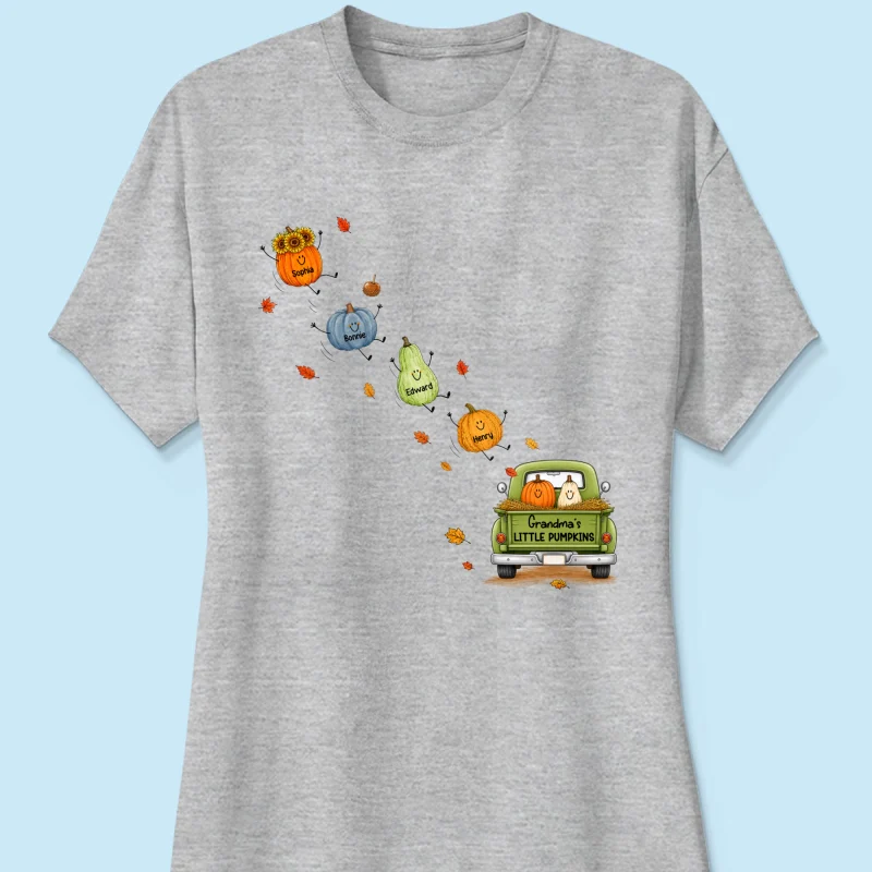 Grandma's Little Cute Pumpkins - Personalized Shirt - Fall Season Cozy Shirt - Image 13