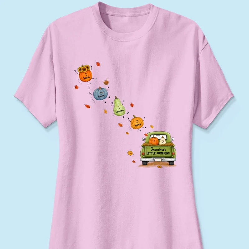 Grandma's Little Cute Pumpkins - Personalized Shirt - Fall Season Cozy Shirt - Image 14