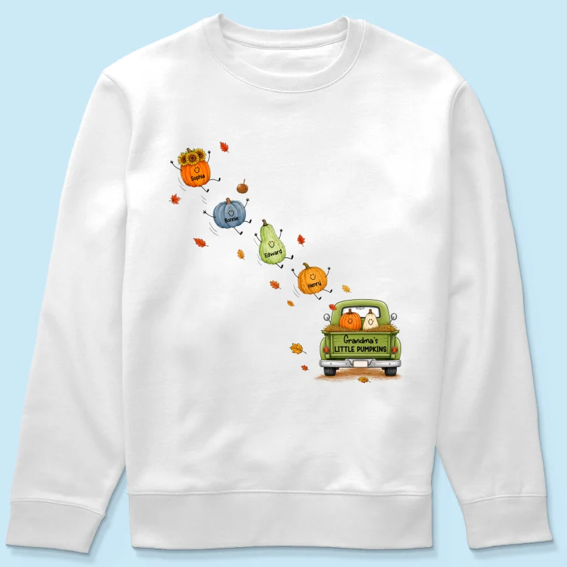 Grandma's Little Cute Pumpkins - Personalized Shirt - Fall Season Cozy Shirt - Image 16