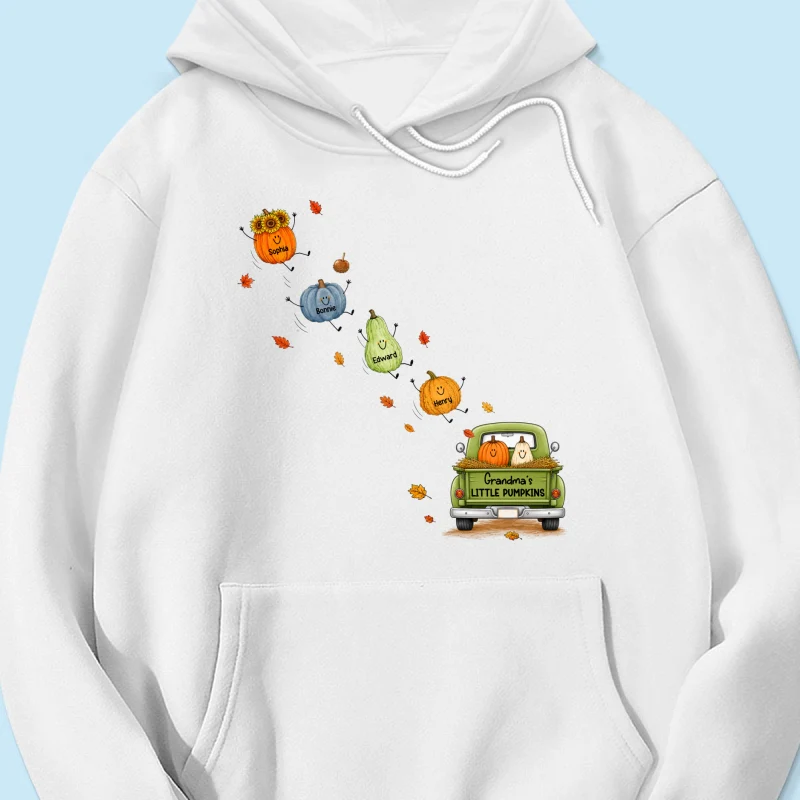 Grandma's Little Cute Pumpkins - Personalized Shirt - Fall Season Cozy Shirt - Image 20