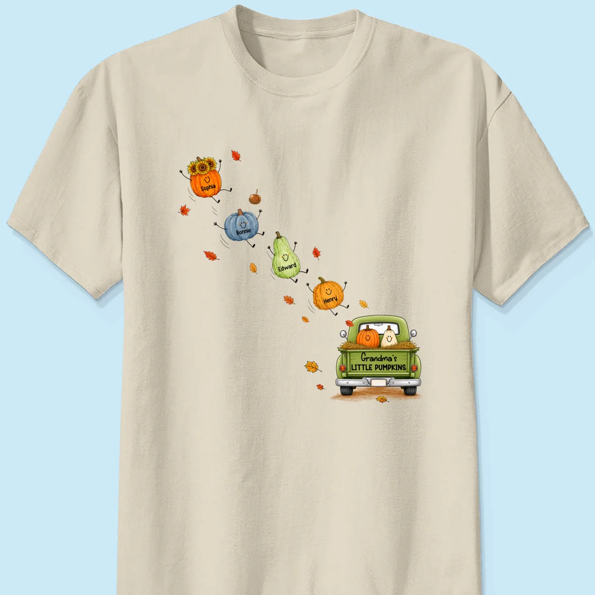 Grandma's Little Cute Pumpkins - Personalized Shirt - Fall Season Cozy Shirt - Image 7
