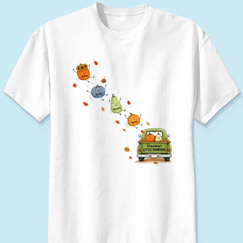 Grandma's Little Cute Pumpkins - Personalized Shirt - Fall Season Cozy Shirt - Image 8
