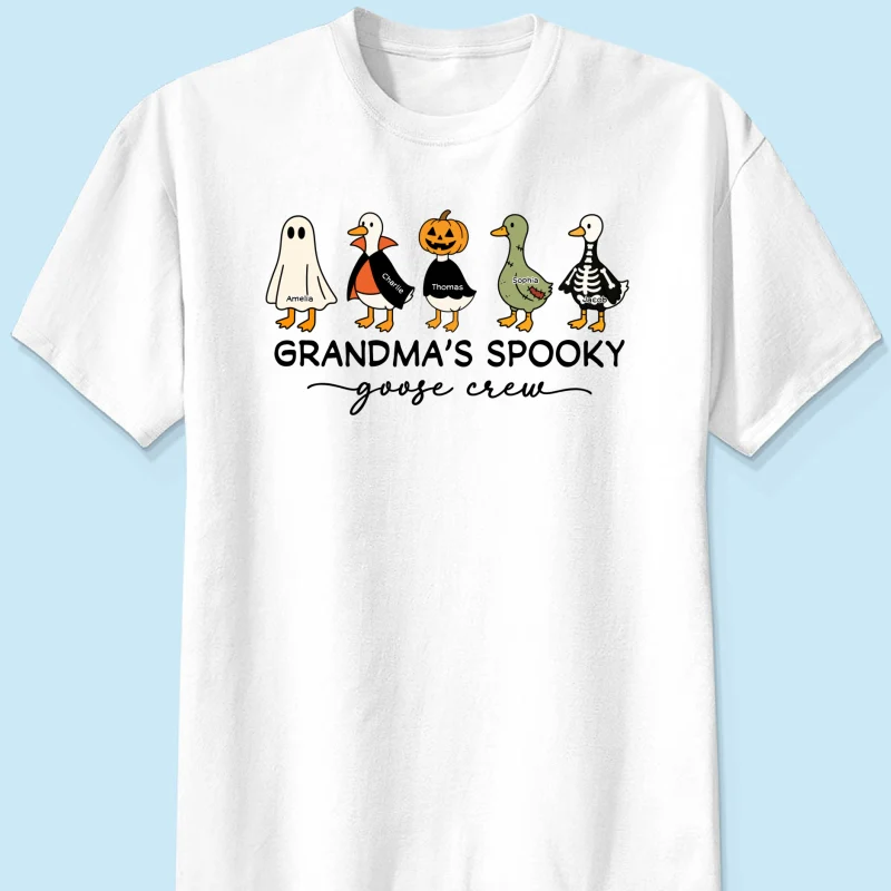 Grandma's Little Goose Crew - Personalized Shirt - Halloween Gift For Grandma, Grandkids - Image 10