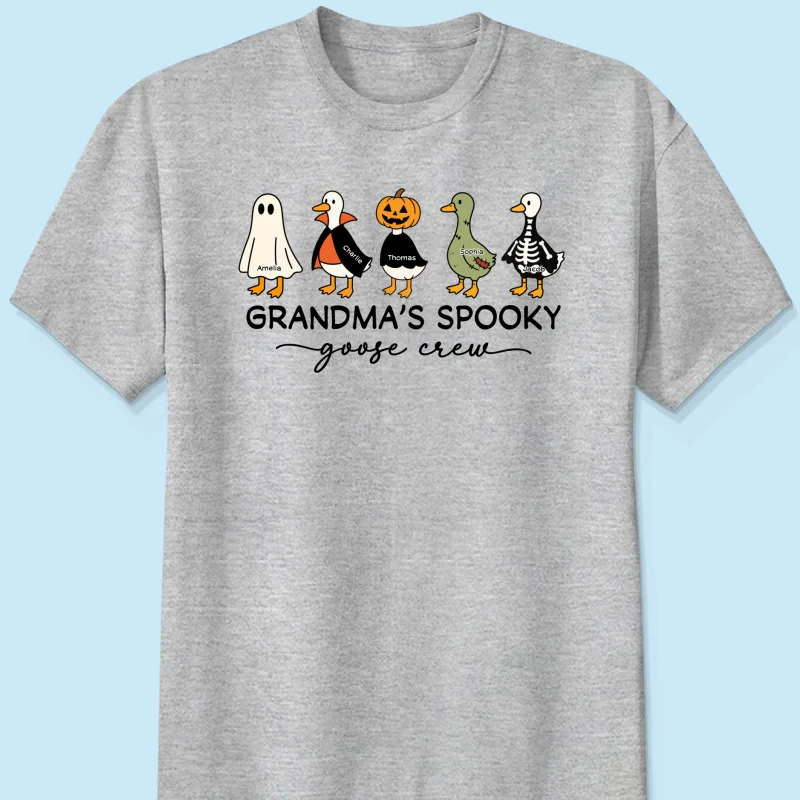 Grandma's Little Goose Crew - Personalized Shirt - Halloween Gift For Grandma, Grandkids - Image 11