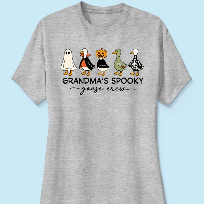 Grandma's Little Goose Crew - Personalized Shirt - Halloween Gift For Grandma, Grandkids - Image 15