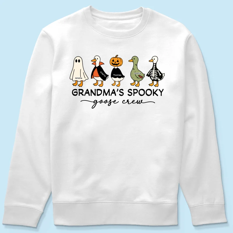 Grandma's Little Goose Crew - Personalized Shirt - Halloween Gift For Grandma, Grandkids - Image 18