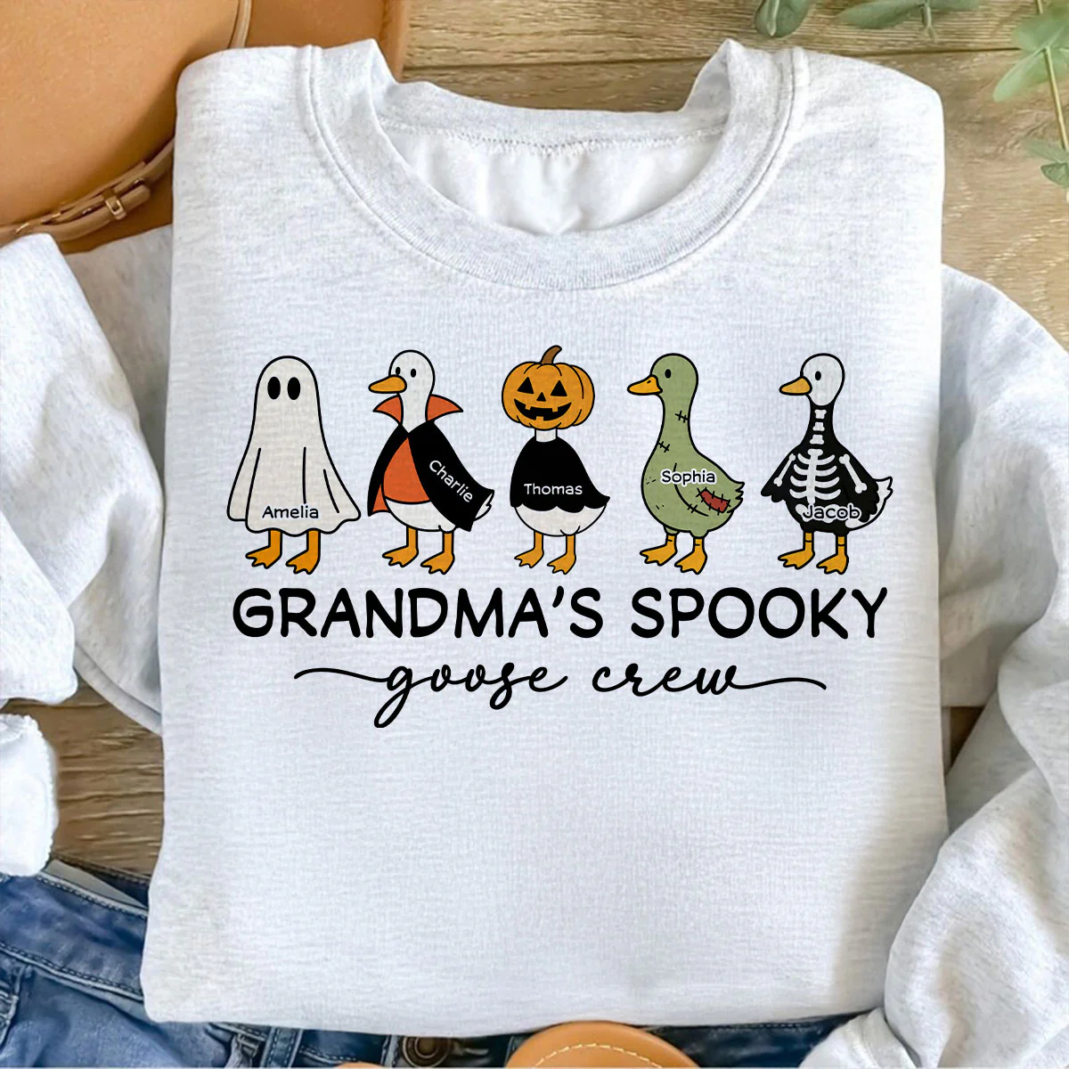 Grandma's Little Goose Crew - Personalized Shirt - Halloween Gift For Grandma, Grandkids - Image 7