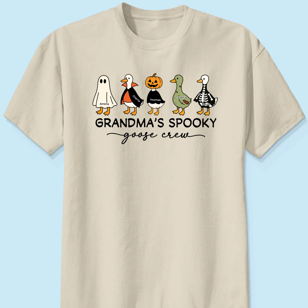 Grandma's Little Goose Crew - Personalized Shirt - Halloween Gift For Grandma, Grandkids - Image 9