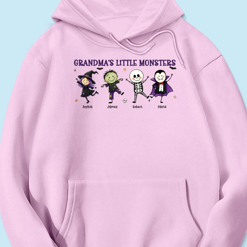 Grandma's Little Monsters Cute Doodle Characters - Personalized Shirt - Halloween Costume For Mom Grandma - Image 33