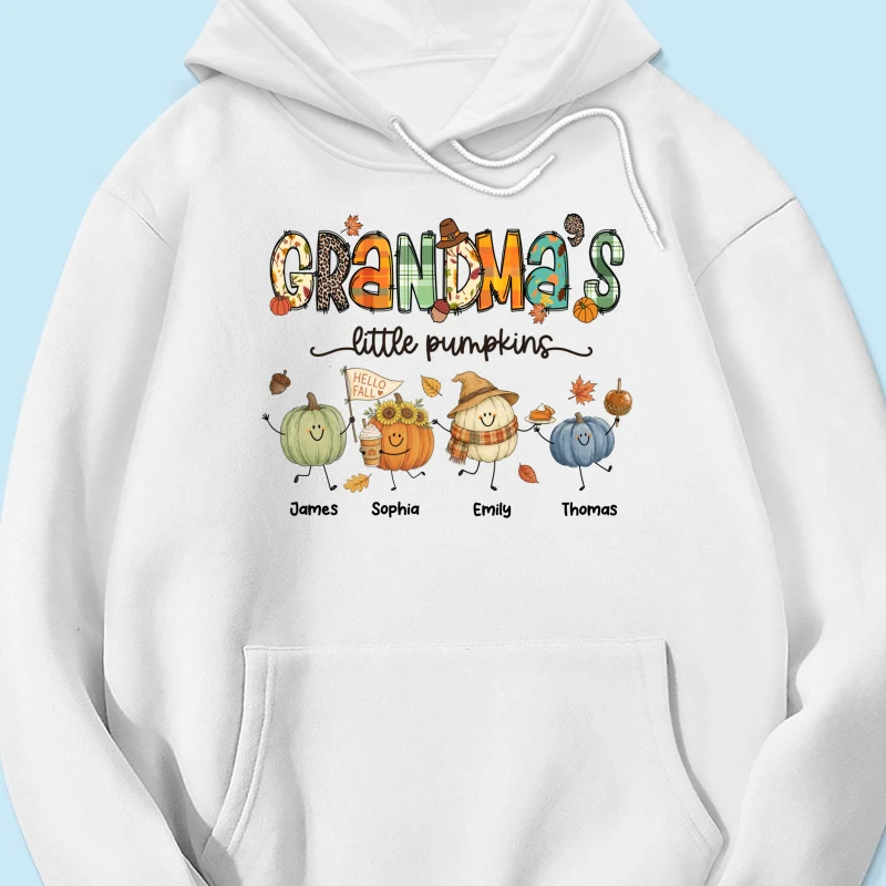 Grandma's Little Pumpkins Cute Doodle Pumpkins - Personalized Shirt - Fall Season Gift For Grandma, Mom - Image 26
