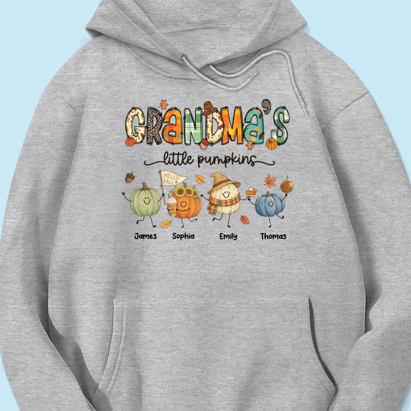 Grandma's Little Pumpkins Cute Doodle Pumpkins - Personalized Shirt - Fall Season Gift For Grandma, Mom - Image 27