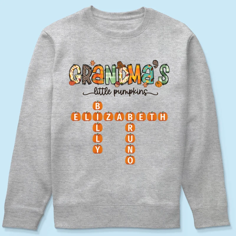 Grandma's Little Pumpkins Fall Season Personalized Shirt - Image 19