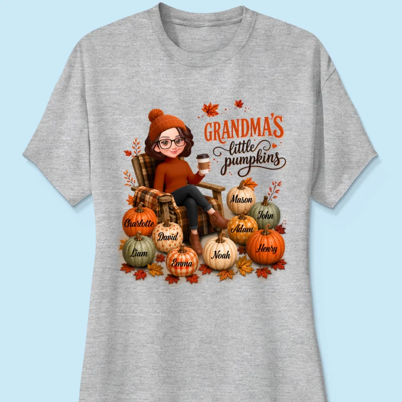 Grandma's Little Pumpkins - Personalized Shirt - Trendy Fall Tee for Grandma - Image 15