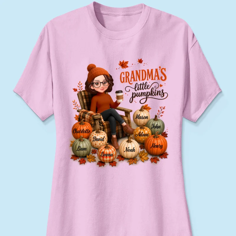 Grandma's Little Pumpkins - Personalized Shirt - Trendy Fall Tee for Grandma - Image 16