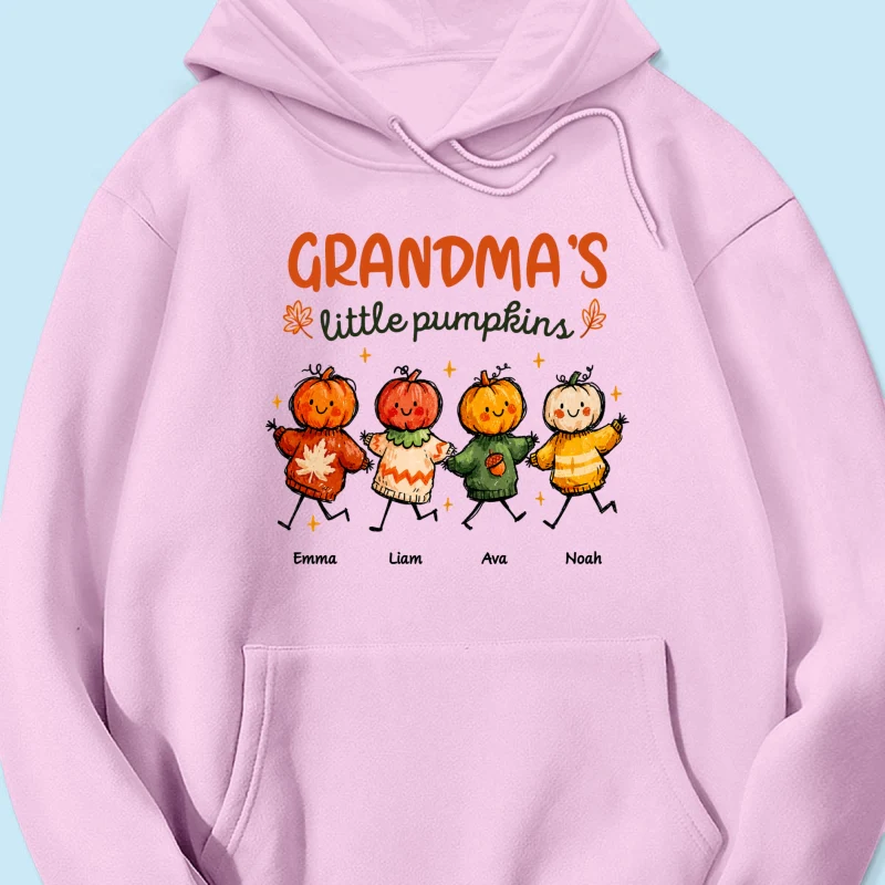 Grandma's Little Pumpkins Sweater Weather - Personalized Shirt - Trendy Fall Tee for Grandma - Image 24