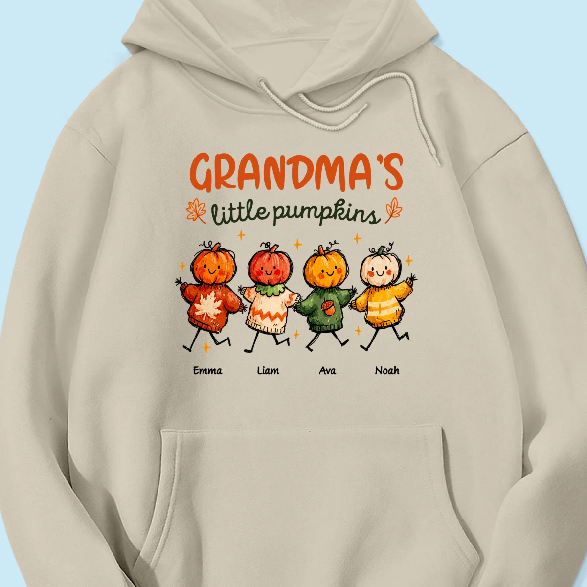 Grandma's Little Pumpkins Sweater Weather - Personalized Shirt - Trendy Fall Tee for Grandma - Image 26