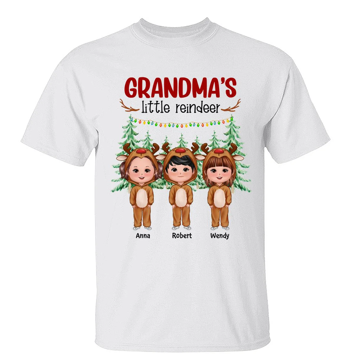 Grandma‘s Little Reindeer Doll Kids Christmas Personalized Shirt