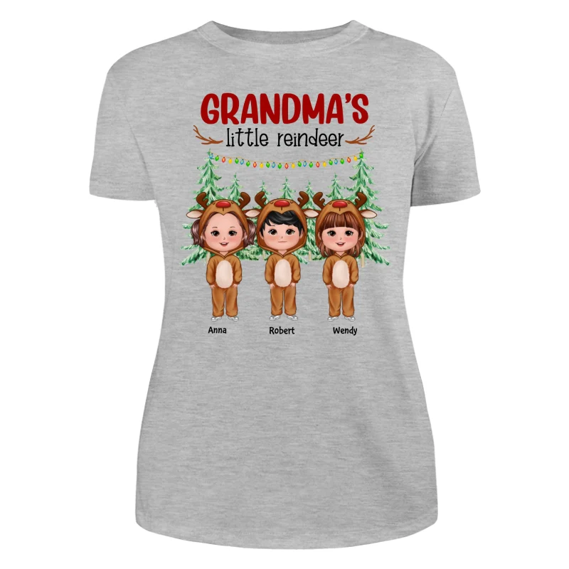 Grandma‘s Little Reindeer Doll Kids Christmas Personalized Shirt - Image 10