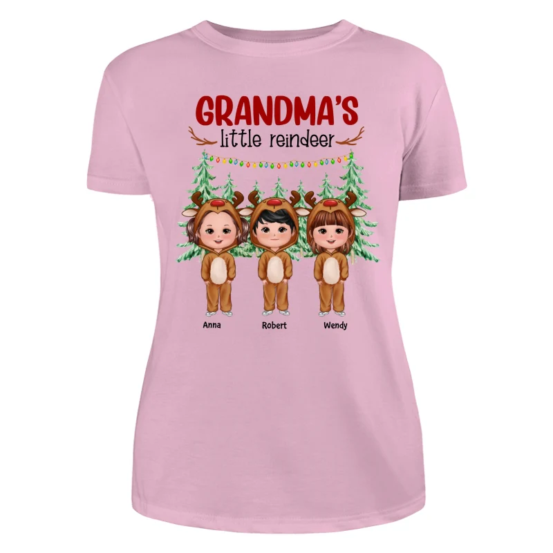 Grandma‘s Little Reindeer Doll Kids Christmas Personalized Shirt - Image 11