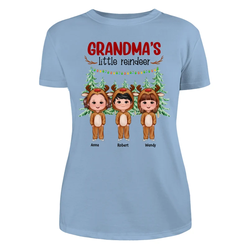 Grandma‘s Little Reindeer Doll Kids Christmas Personalized Shirt - Image 12