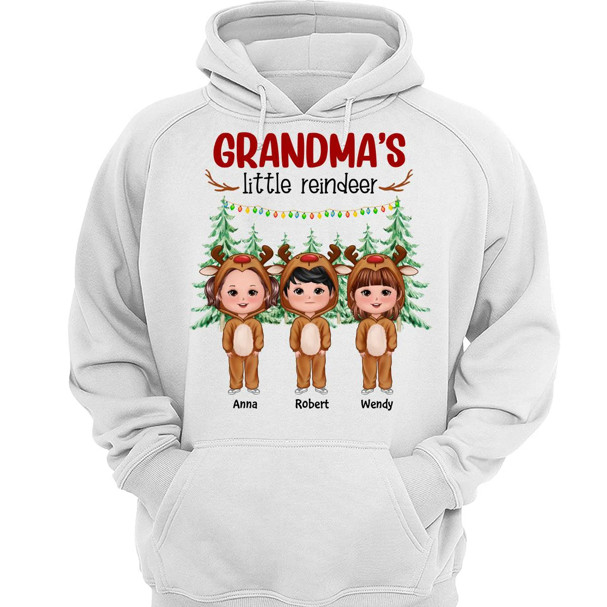 Grandma‘s Little Reindeer Doll Kids Christmas Personalized Shirt - Image 3