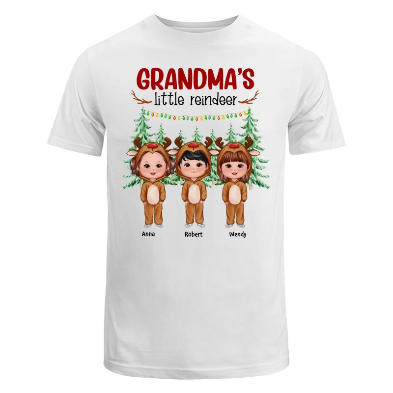 Grandma‘s Little Reindeer Doll Kids Christmas Personalized Shirt - Image 5