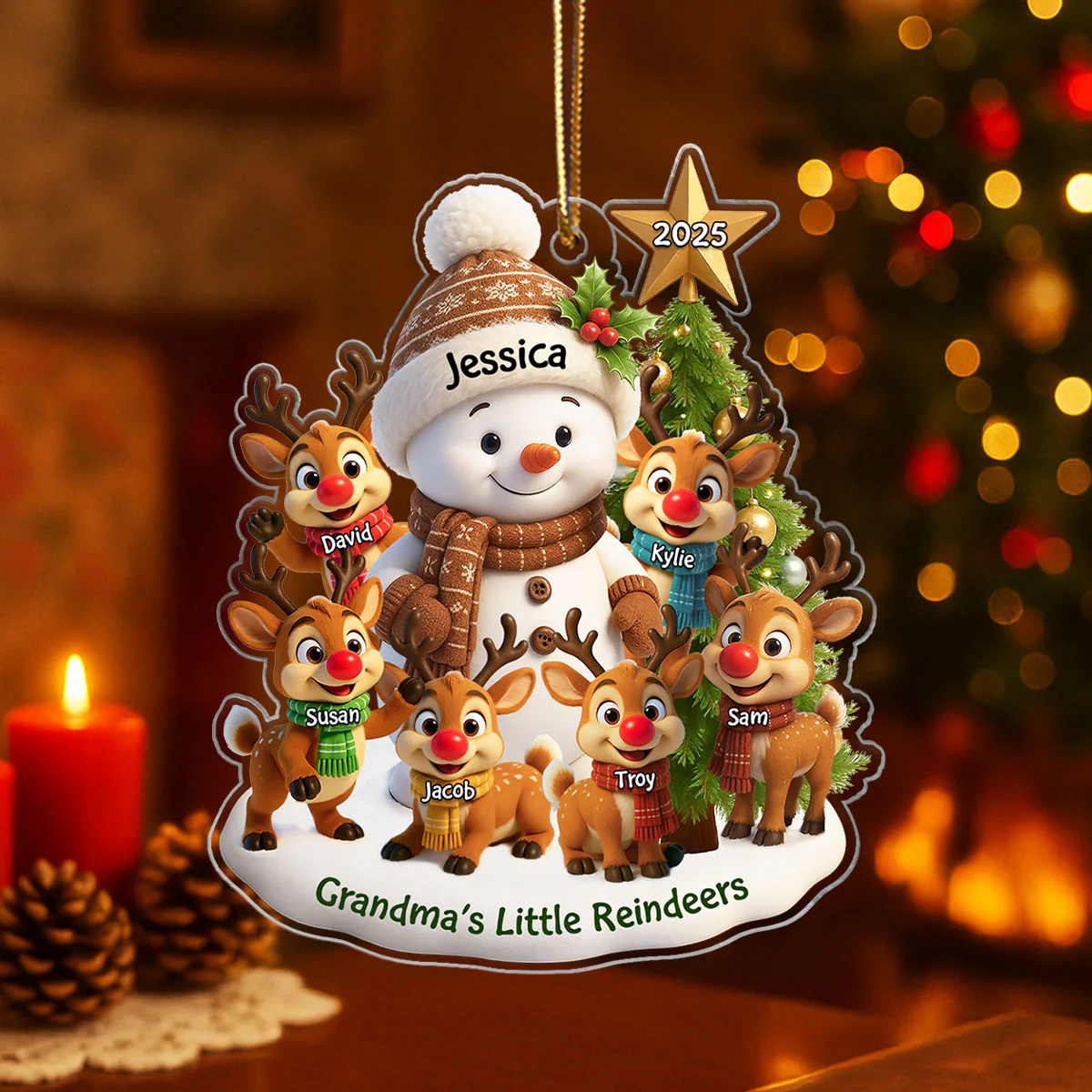 Grandma's Little Reindeers Personalized Acrylic Ornament, Christmas Gift for Grandma - Image 7