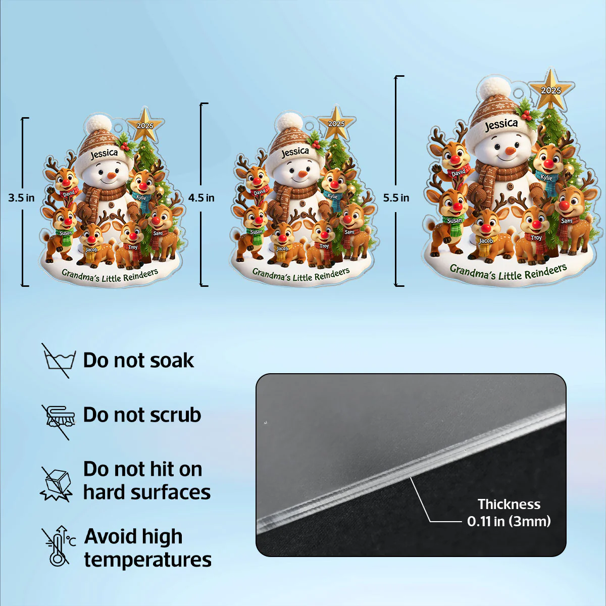 Grandma's Little Reindeers Personalized Acrylic Ornament, Christmas Gift for Grandma - Image 8