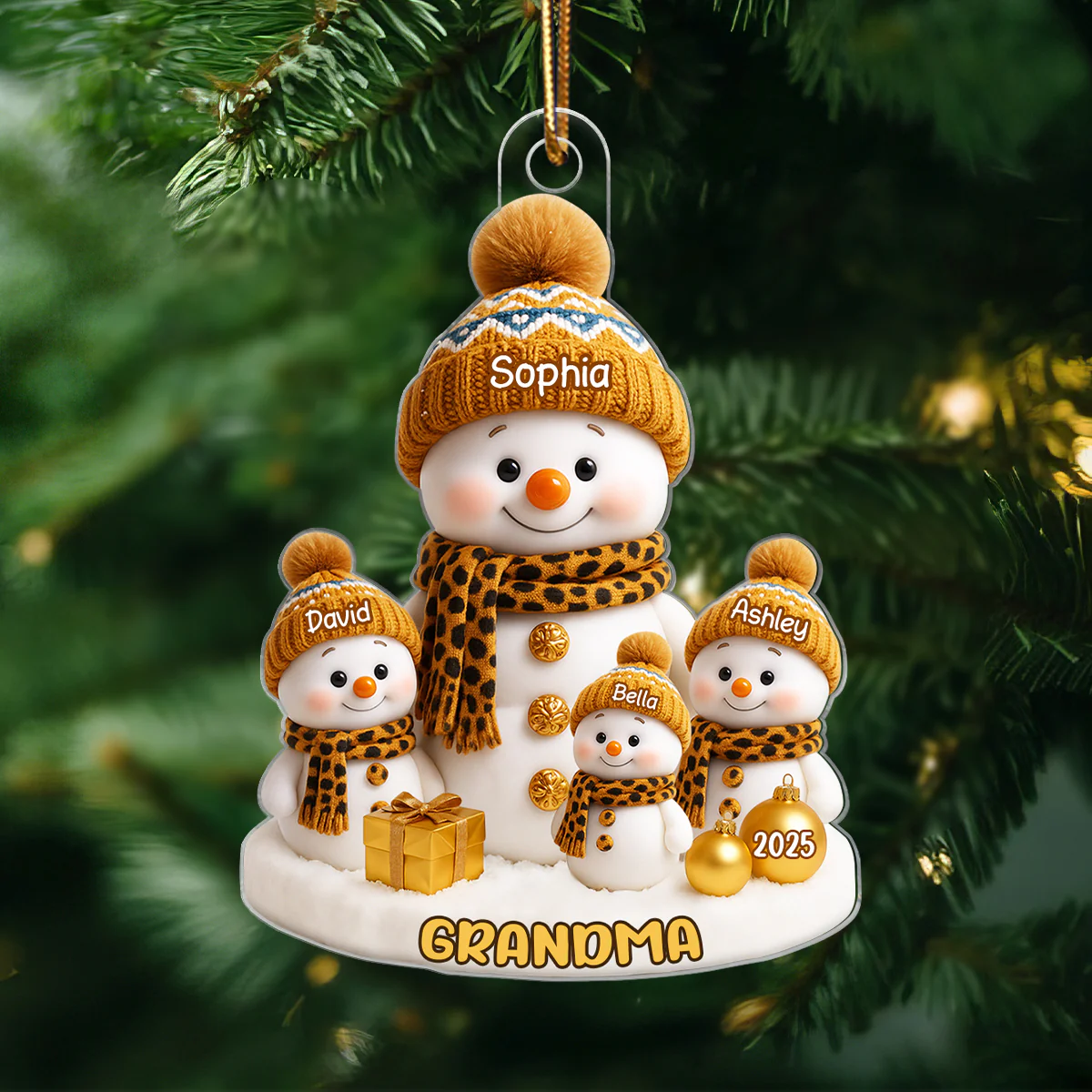 Grandma's Little Snowman Personalized Acrylic Ornament, Christmas Gift for Grandma - Image 5