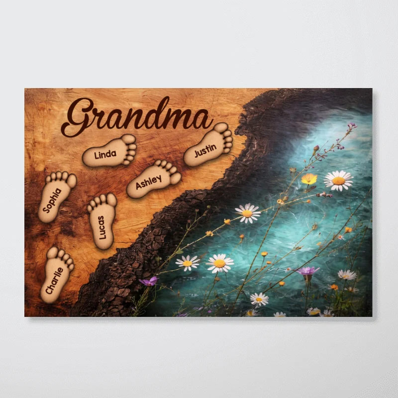 Grandma's Little Steps - Personalized Poster - Gift For Grandma - Image 8