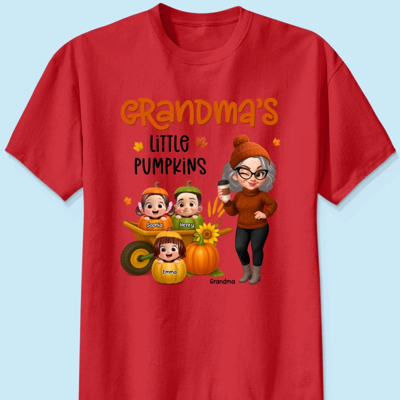 Grandma's Litttle Pumpkins Pretty Grandma And Kids Personalized Shirt, Fall Season gift - Image 18