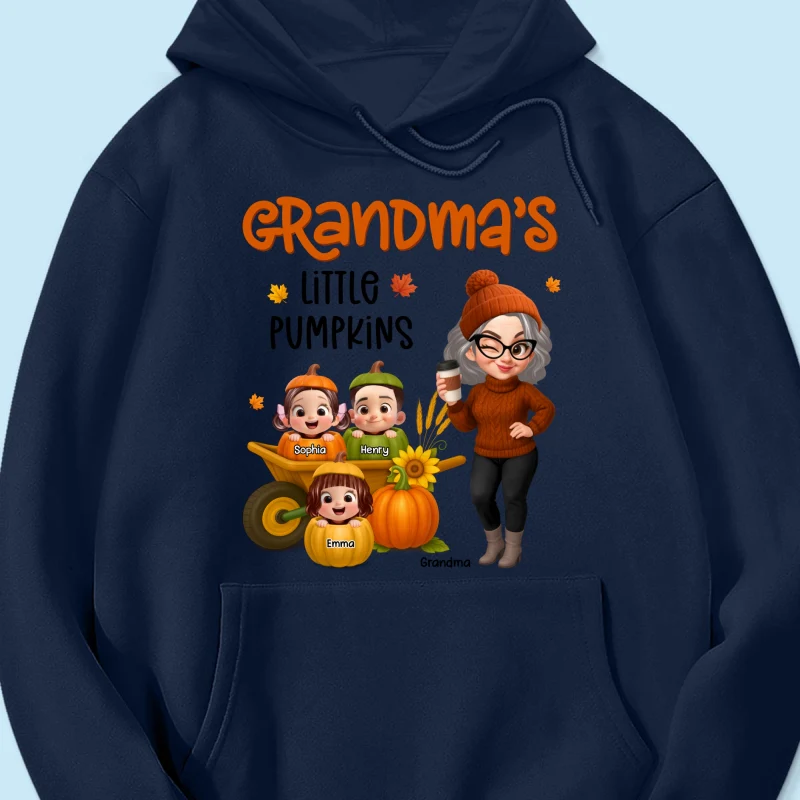 Grandma's Litttle Pumpkins Pretty Grandma And Kids Personalized Shirt, Fall Season gift - Image 46