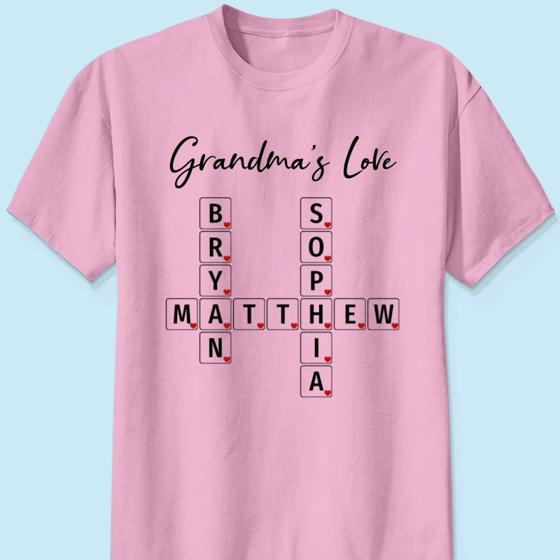 Grandma's Love Beautiful Crossword Art Puzzle Personalized Shirt - Image 10