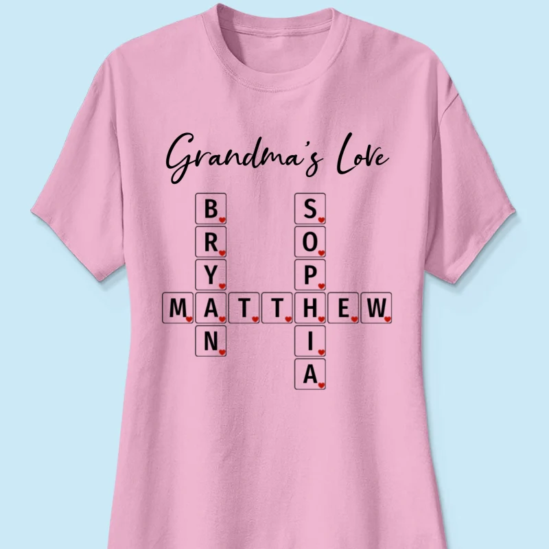 Grandma's Love Beautiful Crossword Art Puzzle Personalized Shirt - Image 13