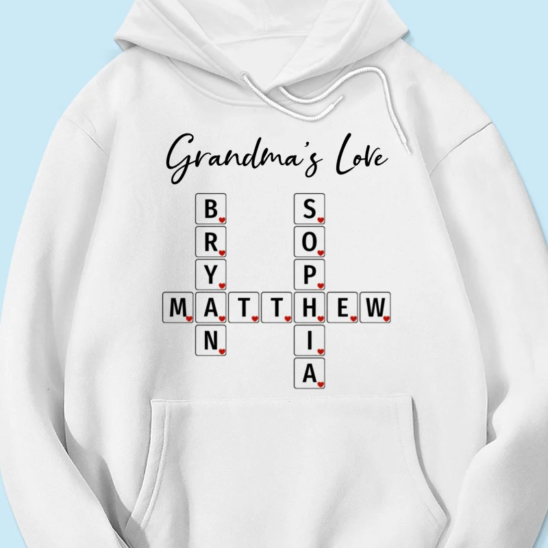 Grandma's Love Beautiful Crossword Art Puzzle Personalized Shirt - Image 14