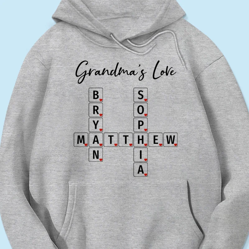 Grandma's Love Beautiful Crossword Art Puzzle Personalized Shirt - Image 15