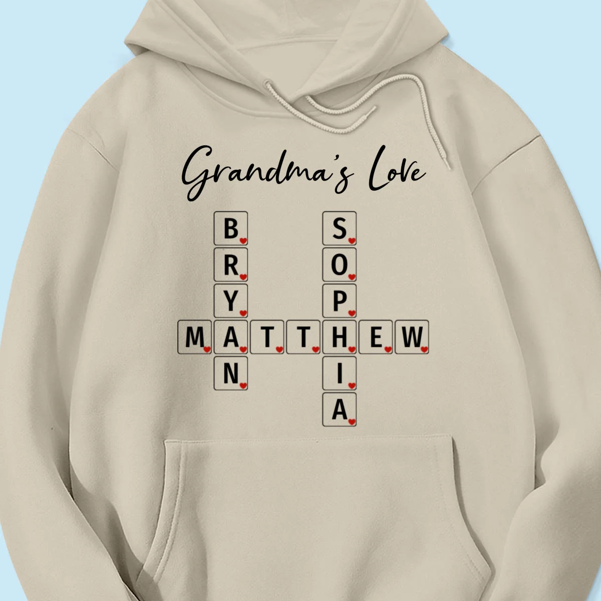 Grandma's Love Beautiful Crossword Art Puzzle Personalized Shirt - Image 16