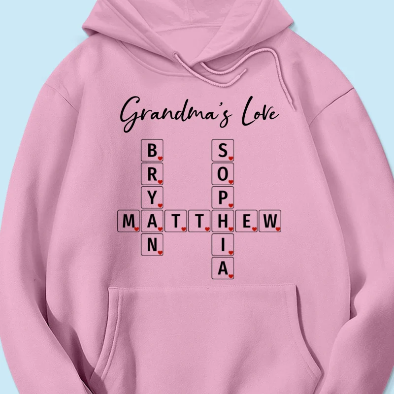 Grandma's Love Beautiful Crossword Art Puzzle Personalized Shirt - Image 17