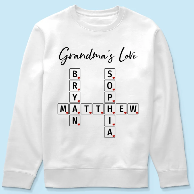 Grandma's Love Beautiful Crossword Art Puzzle Personalized Shirt - Image 18