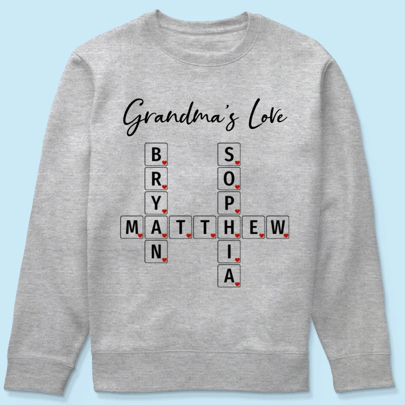 Grandma's Love Beautiful Crossword Art Puzzle Personalized Shirt - Image 19