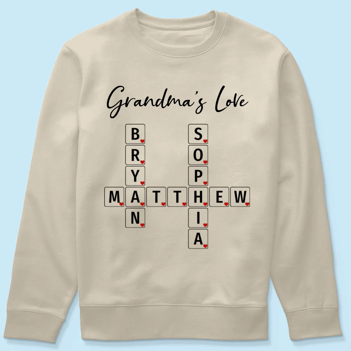 Grandma's Love Beautiful Crossword Art Puzzle Personalized Shirt - Image 20