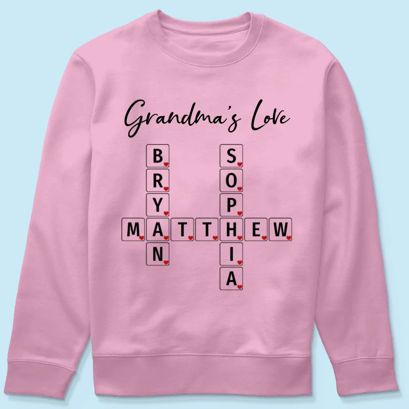 Grandma's Love Beautiful Crossword Art Puzzle Personalized Shirt - Image 21