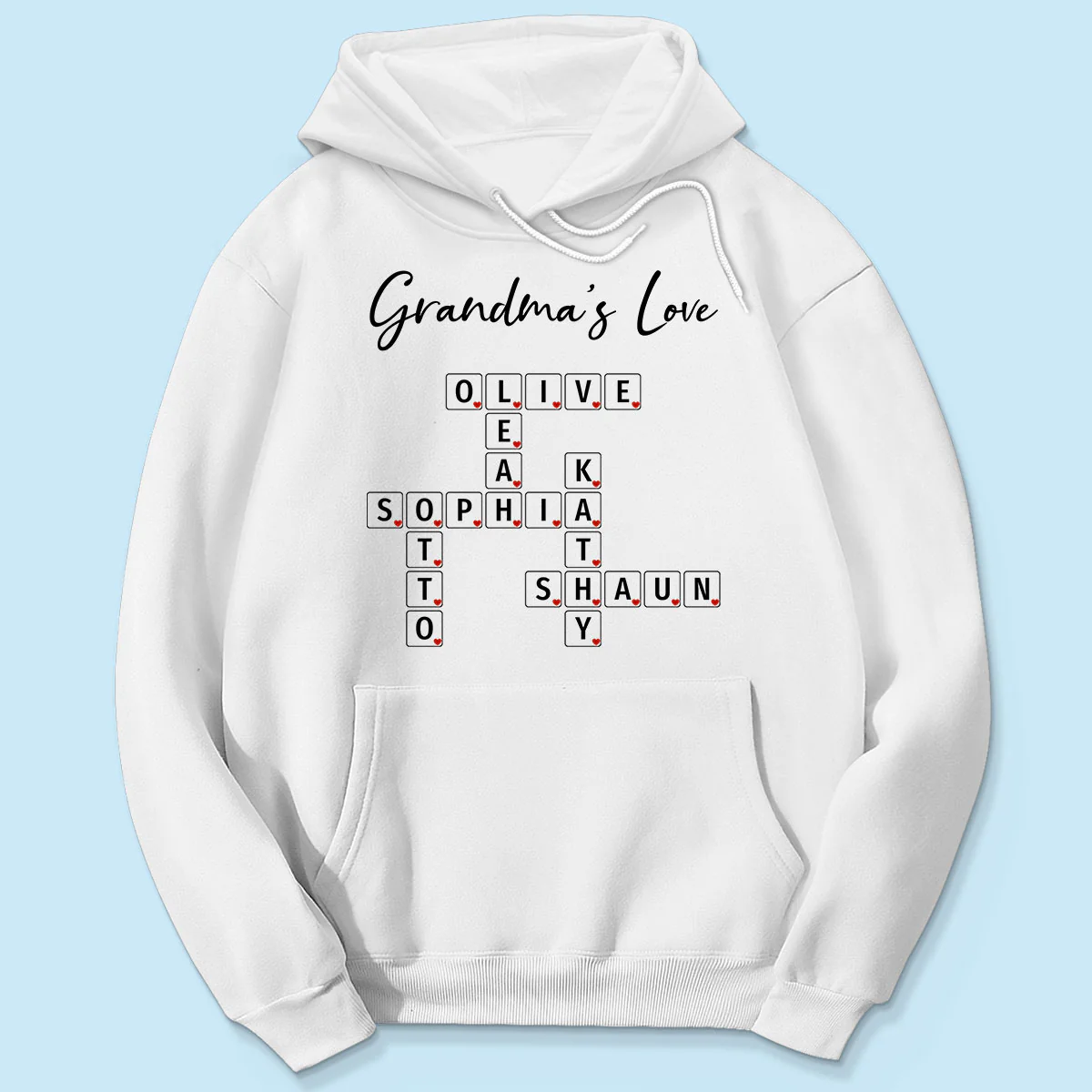 Grandma's Love Beautiful Crossword Art Puzzle Personalized Shirt - Image 5