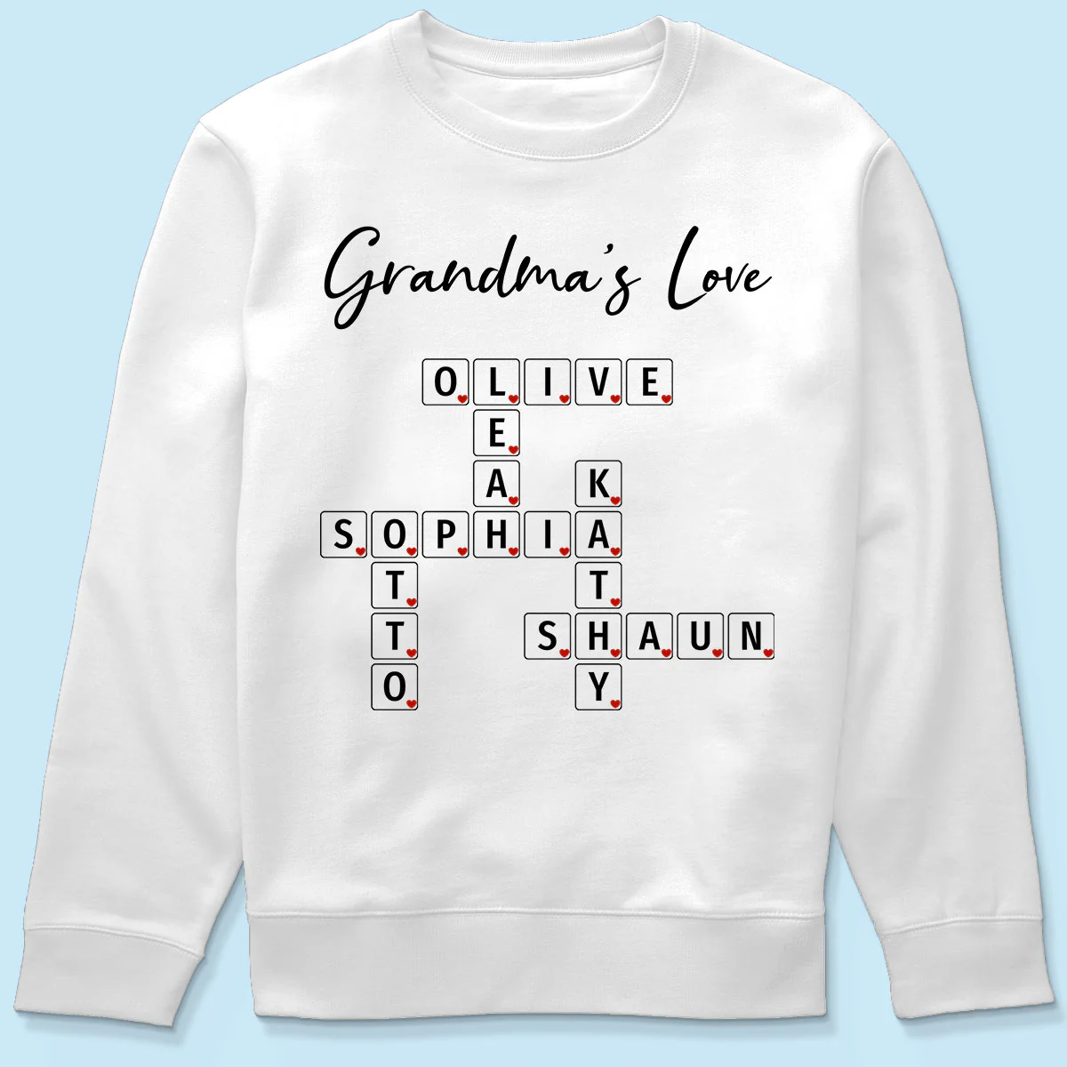 Grandma's Love Beautiful Crossword Art Puzzle Personalized Shirt - Image 6